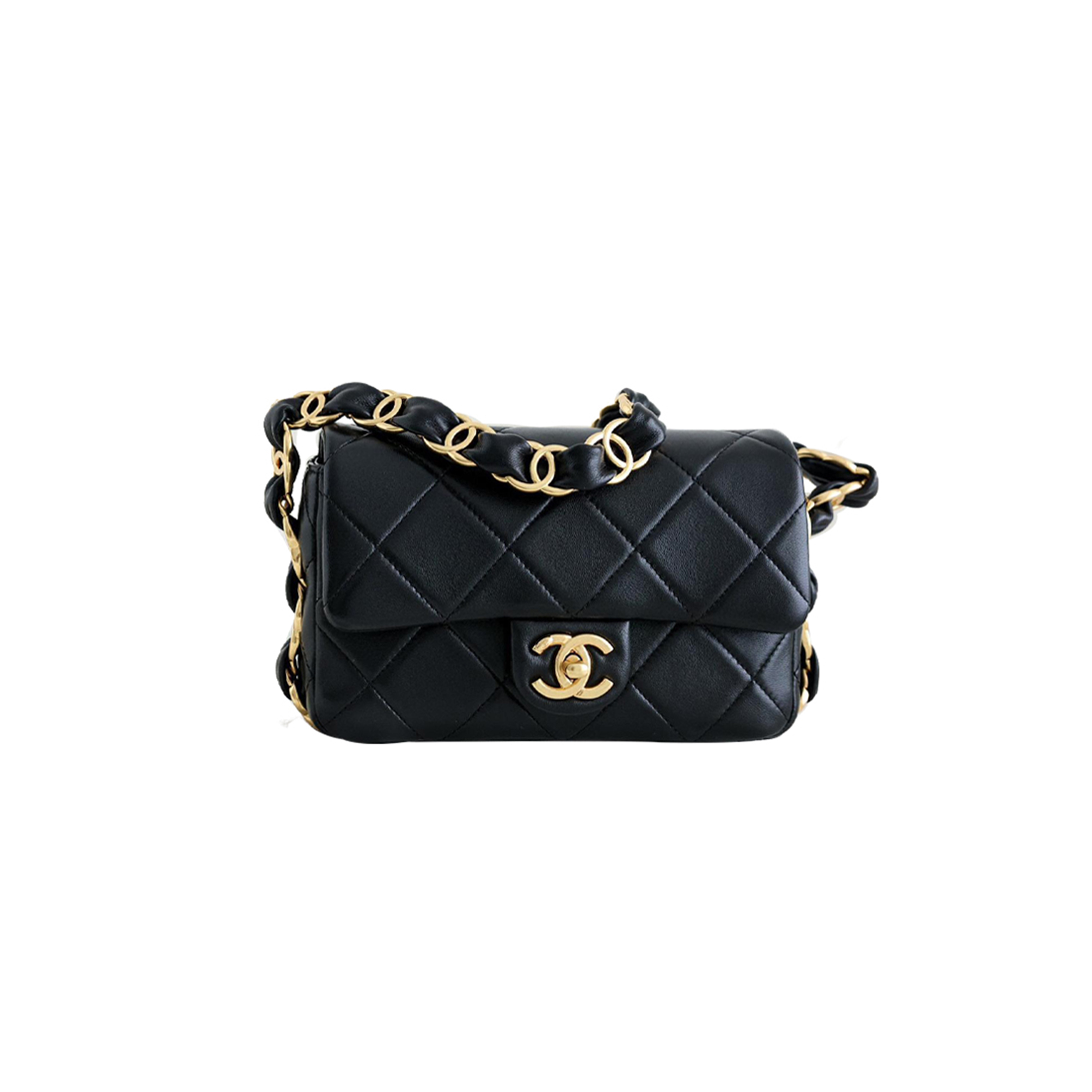 CHANEL MASTER DOUBLE C THICK CHAIN COVER MINI BLACK AS5174 (17*12*4.5cm)